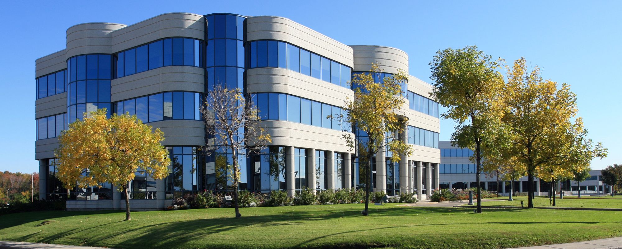 Hospital building surrounded by trees