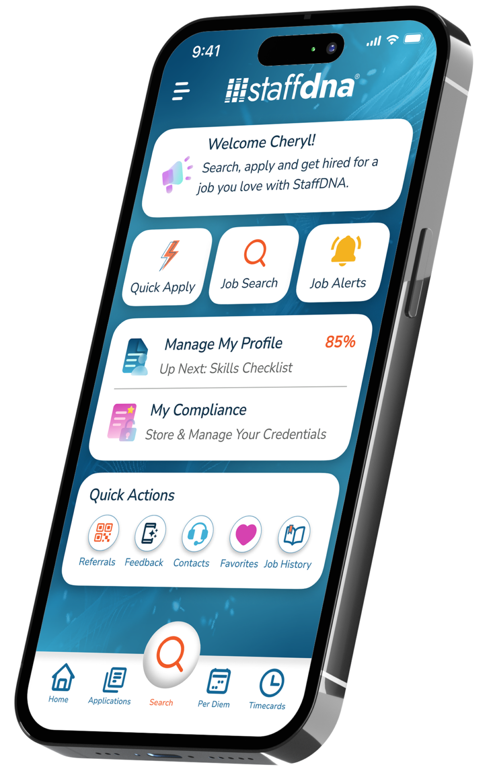 Iphone Showing Staffdna Candidate App