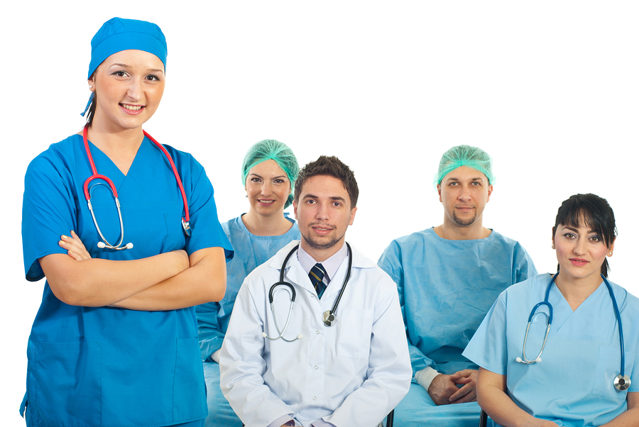 Doctor with nursing students