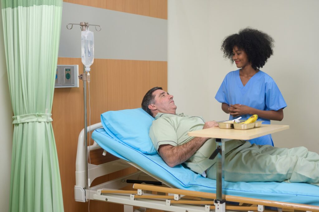 A woman nurse is working in hospital